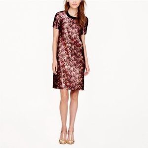 J. CREW Collection Sparkle Floral Printed Shift Dress